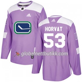 Vancouver Canucks Hockeydrakt Bo Horvat 53 2017-2018 Purple Fights Cancer Practice Adidas Authentic - Herre